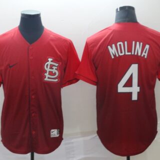 Cardinals 4 Yadier Molina Red Drift Fashion Jersey