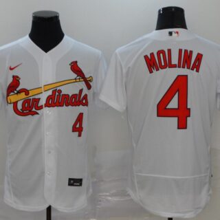 Cardinals 4 Yadier Molina White 2020 Nike Flexbase Jersey