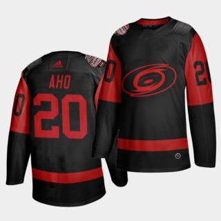 Carolina Hurricanes #20 Sebastian Aho Black Men's 2021 Stadium Series Outdoor Game Jersey