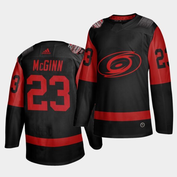 Carolina Hurricanes #23 Brock McGinn Black Men's 2021 Stadium Series Outdoor Game Jersey