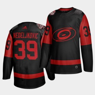 Carolina Hurricanes #39 Alex Nedeljkovic Black Men's 2021 Stadium Series Outdoor Game Jersey