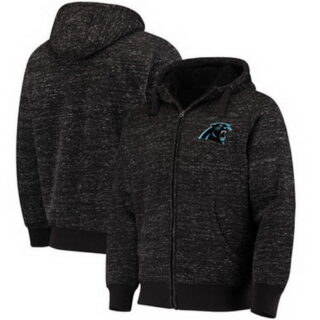 Carolina Panthers G III Sports By Carl Banks Discovery Sherpa Full Zip Jacket Heathered Black