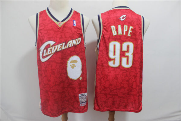 Cavaliers 93 Bape Red 2003-04 Hardwood Classics Jersey