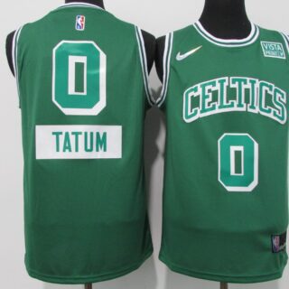 Celtics 0 Jayson Tatum Green Nike Diamond 75th Anniversary City Edition Swingman Jersey