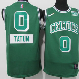Celtics 0 Jayson Tatum Green Nike Diamond 75th Anniversary City Edition Swingman Jersey