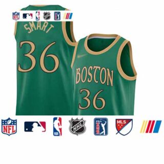 Celtics #36 Marcus Smart Green Basketball Swingman City Edition 2019 20 Jersey