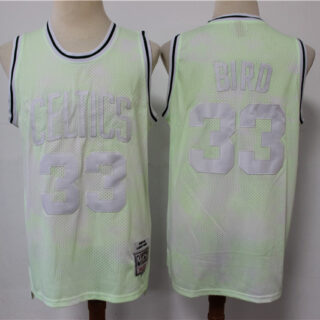 Celtics 33 Larry Bird Light Green Hardwood Classics Jersey