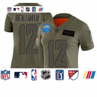 Chargers #12 Travis Benjamin Camo Women's Stitched Football Limited 2019 Salute to Service Jersey