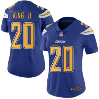Chargers #20 Desmond King II Electric Blue Women's Stitched Football Limited Rush Jersey