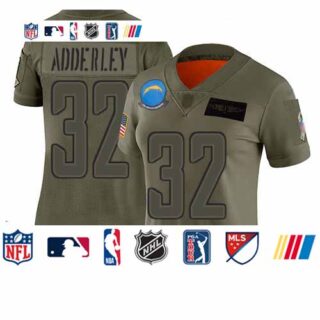 Chargers #32 Nasir Adderley Camo Women's Stitched Football Limited 2019 Salute to Service Jersey