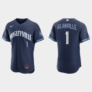 Chicago Cubs #1 Doug Glanville Men's Nike 2021 City Connect Authentic Navy MLB Jersey