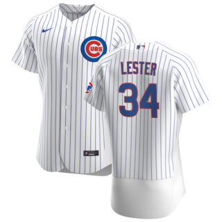 Chicago Cubs #34 Jon Lester Men's Nike White Home 2020 Authentic Player Jersey