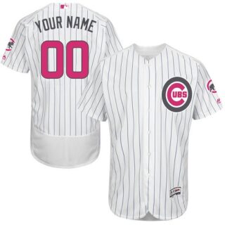 Chicago Cubs White Mother's Day Men's Flexbase Customized Jersey