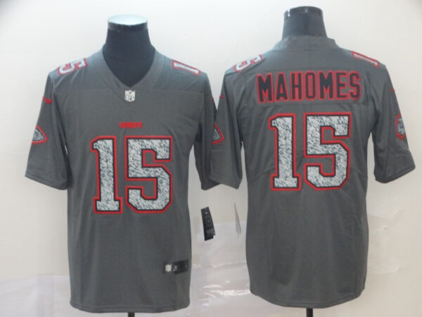 Chiefs 15 Patrick Mahomes Gray Camo Vapor Untouchable Limited Jersey
