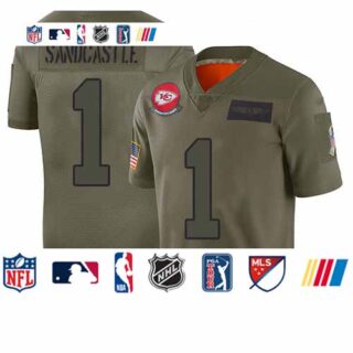 Chiefs #1 Leon Sandcastle Camo Men's Stitched Football Limited 2019 Salute To Service Jersey