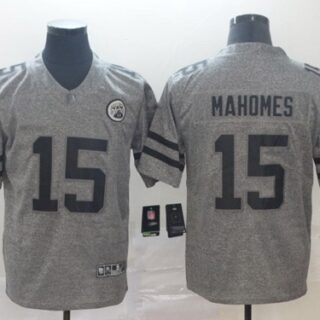 Chiefs #15 Patrick Mahomes Gray Men's Stitched Football Limited Gridiron Gray Jersey