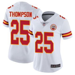 Chiefs #25 Darwin Thompson White Women's Stitched Football Vapor Untouchable Limited Jersey
