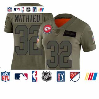 Chiefs #32 Tyrann Mathieu Camo Women's Stitched Football Limited 2019 Salute to Service Jersey
