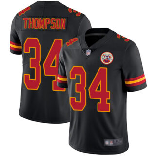 Chiefs #34 Darwin Thompson Black Youth Stitched Football Limited Rush Jersey