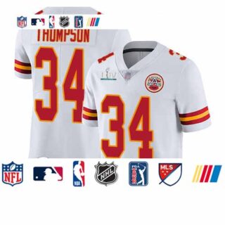 Chiefs #34 Darwin Thompson White Super Bowl LIV Bound Youth Stitched Football Vapor Untouchable Limited Jersey
