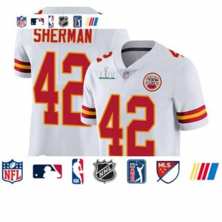 Chiefs #42 Anthony Sherman White Super Bowl LIV Bound Youth Stitched Football Vapor Untouchable Limited Jersey