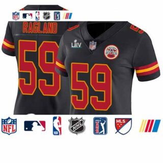 Chiefs #59 Reggie Ragland Black Super Bowl LIV Bound Women's Stitched Football Limited Rush Jersey