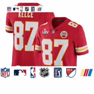 Chiefs #87 Travis Kelce Red Team Color Super Bowl LIV Bound Men's Stitched Football Vapor Untouchable Limited Jersey