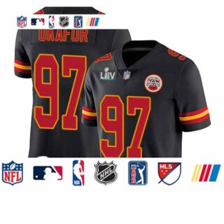 Chiefs #97 Alex Okafor Black Super Bowl LIV Bound Men's Stitched Football Limited Rush Jersey