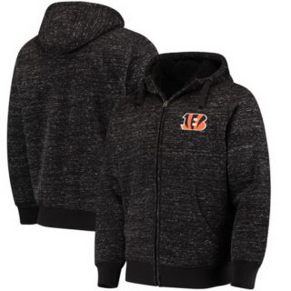Cincinnati Bengals G III Sports By Carl Banks Discovery Sherpa Full Zip Jacket Heathered Black