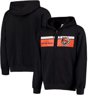 Cincinnati Bengals Majestic Touchback Full Zip Hoodie Black