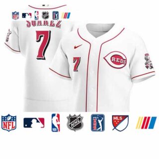Cincinnati Reds #7 Eugenio Suarez Men's Nike White Home 2020 Authentic Player MLB Jersey