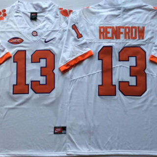 Clemson Tigers 13 Hunter Renfrow White Nike College Football Jersey