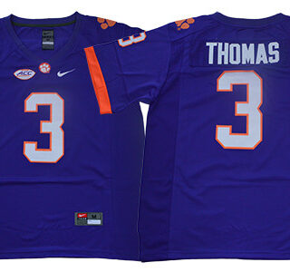 Clemson Tigers 3 Xavier Thomas Purple College Football Jersey