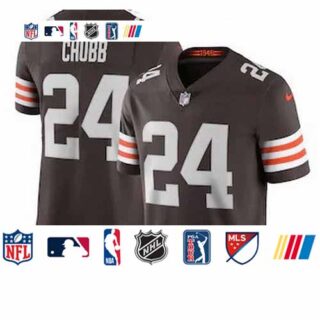 Cleveland Browns #24 Nick Chubb Men's Nike Brown 2020 Vapor Limited Jersey
