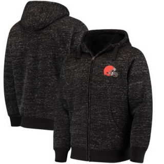 Cleveland Browns G III Sports By Carl Banks Discovery Sherpa Full Zip Jacket Heathered Black