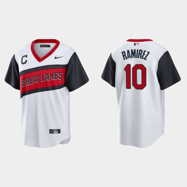 Cleveland Indians #10 Harold Ramirez Men's Nike White 2021 Little League Class Game MLB Jersey