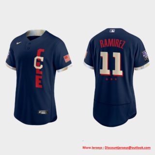 Cleveland Indians #11 Jose Ramirez 2021 Mlb All Star Game Authentic Navy Jersey
