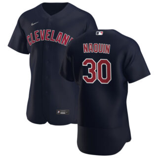 Cleveland Indians #30 Tyler Naquin Men's Nike Navy Alternate 2020 Authentic Player MLB Jersey