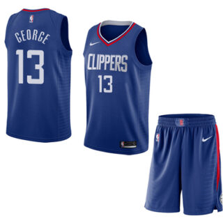 Clippers 13 Paul George Blue City Edition Nike Swingman Jersey(With Shorts)
