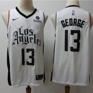 Clippers 13 Paul George White City Edition Nike Swingman Jersey