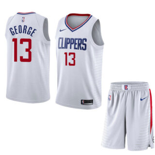 Clippers 13 Paul George White City Edition Nike Swingman Jersey(With Shorts)
