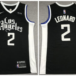 Clippers 2 Kawhi Leonard Black 2021 City Edition Nike Swingman Jersey