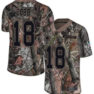 Cowboys #18 Randall Cobb Camo Men's Stitched Football Limited Rush Realtree Jersey
