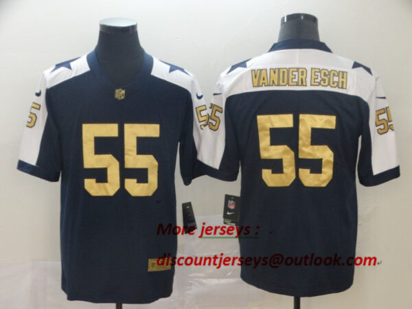 Cowboys 55 Leighton Vander Esch Navy Gold Throwback Vapor Untouchable Limited Jersey