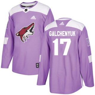 Coyotes #17 Alex Galchenyuk Purple Authentic Fights Cancer Stitched Hockey Jersey