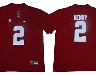 Crimson Tide #2 Derrick Henry Red SEC Patch Limited Stitched College Jersey