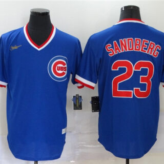 Cubs 23 Ryne Sandberg Royal Nike Throwback Jersey