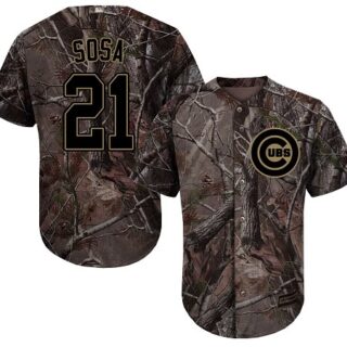 Cubs #21 Sammy Sosa Camo Realtree Collection Cool Base Stitched Baseball Jersey