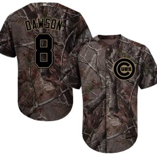 Cubs #8 Andre Dawson Camo Realtree Collection Cool Base Stitched Youth Baseball Jersey