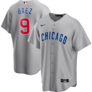 Cubs 9 Javier Baez Gray 2020 Nike Cool Base Jersey